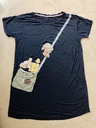 Oversize Cute puppy camera T-shirt pajamas彈性深藍可愛狗仔即影即有相機長身衫裙