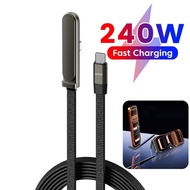 240W Type-C To Type C Cable Fast Charging Data Cable Foldable Stand Phone Holder For Samsung 65W USB