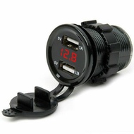 12/24V DC LED 2 USB Charger with Display