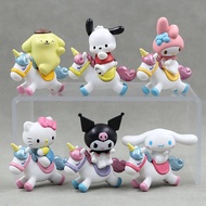 Melody Sanrio Riding Series Kulomi Kit Garaj Kayu Manis Jed Dog Blind Cake Hiasan Meja Boneka