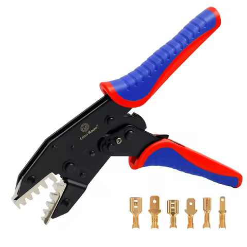 HS-06B Ratchet Crimping Tool Professional Spade Terminal Crimper Labor-Saving Wire Crimp Pliers for 