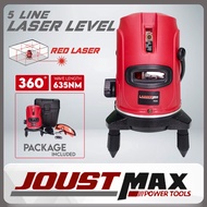 RED LASER 5 LINES 6 POINT ADJUSTABLE LASER LEVEL 360° ROTARY INDOOR OUTDOOR SELF LEVELING MEASURING 