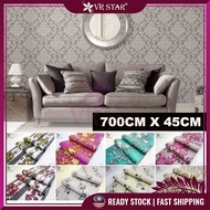 VRstar Kerawang Wallpaper Sticker Dinding Vintage Vinyl Bedroom Wall Decoration Waterproof Self Adhe