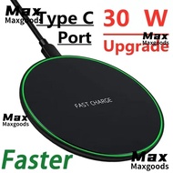 MAXG Wireless Charger, Fast Charging Mini Charger Pad, Portable 30W Induction Type-C Ports Wireless 