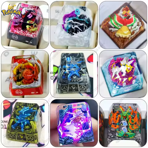 Pokemon Anime Keycaps Legendary Bird Legendary Beasts Giratina Resin Transparent Stereoscopic Keys F