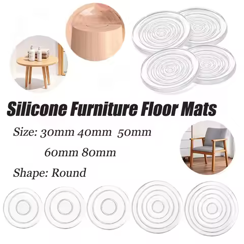 4PCS/set Transparent Silicone Furniture Foot Mat Table Sofa Foot Adhesive Patch Anti-collision Bed L