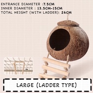 Coconut Shell Pet Hideout Climbing Toy Bird Nest Parrot Lovebird Hamster Small Pets Rumah Kelapa Sar