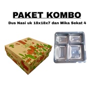18x18x7 Rice Box Package and Food Mica || Patterned Rice/Cake Box || 4-Section Mica ||
