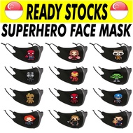 Superhero Kids Adult Fanart Reusable Face Mask Kid Child Children Cartoon Cute Design ironman spiderman hulk avengers