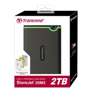 Transcend 創見 SJ25 M3S  2TB  USB3.1 軍規防震行動硬碟2.5吋-鐵灰