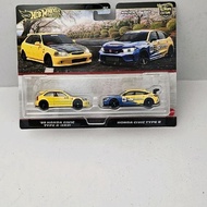 HONDA HOTWHEELS PREMIUM CAR CULTURE TWINPACK 99 CIVIC TYPE R EK9 & CIVIC TYPE R SPOONHONDA