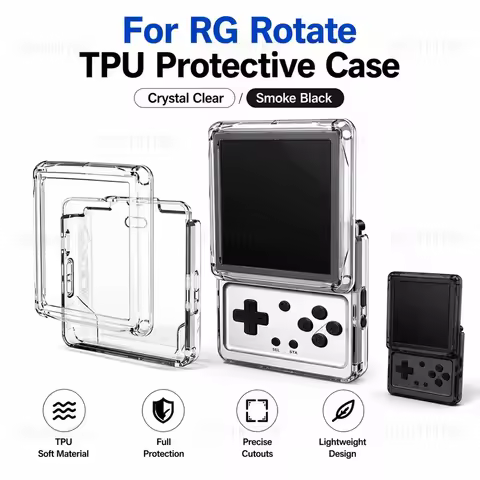 Transparent Soft TPU Protective Case for ANBERNIC RG Rotate Handheld Game Console Clear Cover Protec