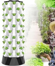 Hydroponics Tower - Hydroponics Growing System for Indoor Herbs, Fruits and Vegetables - Aeroponic Tower with Hydrating Pump, Timer, Adapter, Seeding Bed &amp; Net Pots,8Layers-1PC
