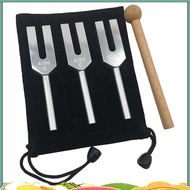 Angel Tuning Fork Set - 4096 Hz, 4160 Hz, 4225 Hz - Therapeutic Instrument Set with Wooden Strike an