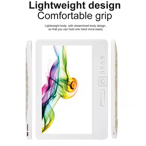 E Reader 7 Inch Portable LCD 16:9 Screen E Book Reader with Screen Protector Protective Case Earphon