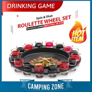 Drinking Roulette Set 16 Shot Glasses Russian Casino Spinning Roulette Poker Chips Drinking Game Set