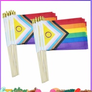 50 Pack Intersex Progress  Pride Stick Flag Small Mini Rainbow Hand Held LGBTQ Flags,5x8 Inch ffefhr