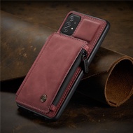 Caseme Luxury Card Money Slots Zipper Wallet Leather Flip Case For Samsung Galaxy A72 A52 A52S A73 A53 A33 A13 5G A71 A51 4G Phone Cover