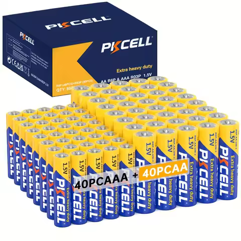 PKCELL AAA+AA 48/80pcs Combo Pack Batteries, 1.5V Battery, 10-Year Shelf Life, for Keyboards, Clocks