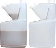 32oz Tip and Pour Measuring Containers with Lids (2 Pcs) – Plastic Tip Measure Bottles, Up to 4oz Pr