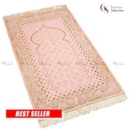 Pink Aesthetic Wedding Gift Prayer Rug, Premium Turkish Travel Couple Prayer Rug