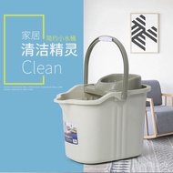 ST/💥Processing Fixed Mop Bucket Household Manual Squeeze Bucket with Wheels Plastic Rotating Twist Mop Bucket Thickened