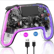 PS4 Controllers With Hall Triggers/Programming/8 RGB LED Lights, Wireless Remote Dual P4 Shock Joystick Gamepad Accessories, Customized Controller for PlayStation 4/Slim/Pro/PS4