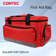 CONTEC First Aid Bag Waterproof Crypto Nylon Multi-Pockets With adjustable divider Red Color