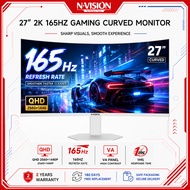 NVISION 27" 2K 165HZ Curved Gaming Monitor QHD 2560*1440P 1650R 1MS MPRT PC Laptop Monitor QS27GT-LW