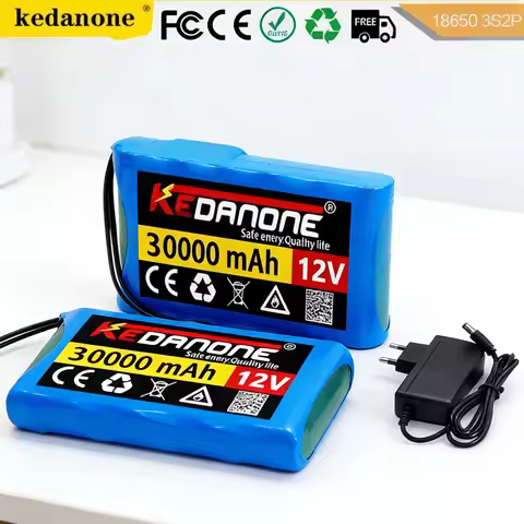 18650 12V 30000mah 3s2p Capacity DC 12.6v 30Ah Portable Rechargeable Li-ion Battery for fishing ligh
