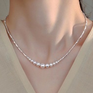 S999 Sterling Silver Pearls Necklace
