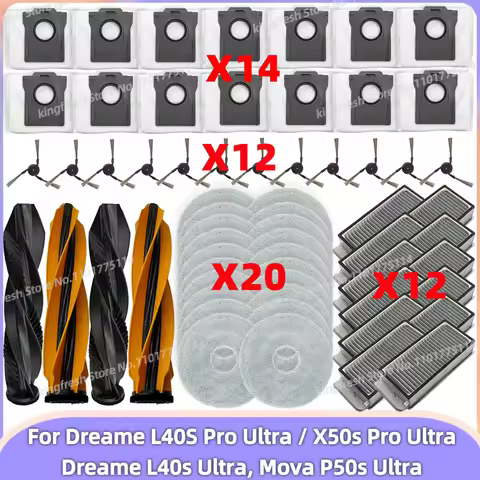 Fit For ( Dreame L40S Pro Ultra / X50s Pro Ultra / L40s Ultra, Mova P50s Ultra ) Parts Brush Filter 