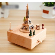 Hộp Nhạc Gỗ Tháp Eiffel Paris Trang Trí Quà Tặng