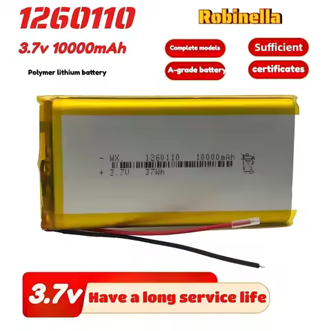 Polymer Lithium Battery 1260110 3.7V 10000mAh Power Bank DIY GPS Real Capacity Large Capacity Lithiu