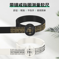 Hong Kong Style Ring Band Finger Size Measurement Ring Ring Sizer with Magnifying Glass, Soft Ruler,