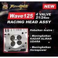 Furious Once racing head wave125 4 valve full kit set include rocker arm / valve/valve seat / spring full set pnp saja