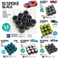 10 Spoke Wheels Diecast Real Riders Tomica Hotwheels Tarmac Rays SSR Tayar Getah CE28 TE37