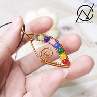 7-color purifying stone eye bending copper necklace [ Chakra Chakra Chakra] supports meditation