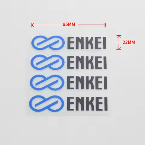 Two Styles Transparent/Black Blue Logo Decals, 4Pcs ENKEI Style Vinyl Stickers for Car Wheel Modify