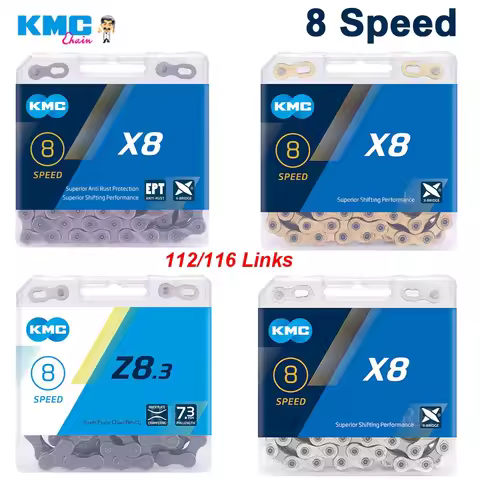 KMC 8S MTB Chain X8EPT X8 Z8.3 X8PL Mountain Bike Current 8 Speed Road Bike Chains 8V 112 116 Links 