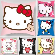 [Double-sided Printed ]Hello Kitty cute Cartoon pillow case Sarung bantal Polyester Cartoon Throw Pillow Cases Car Cushion Cover Sofa Home Decoration Square pillow