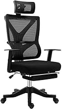 SMLZV office chairs, Mesh Office Chair Luxury Executive Chair Ergonomic Fabric Mesh Office Chair Adjustable and Swivel Chair with Lumbar Support Comfortable Breathable Seat with Mesh 116cm Colour Blac