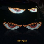 Dynamic Devil Eye Light Car Sticker LED Windshield Display Motorcycle Truck Front Rear Dynamic Light