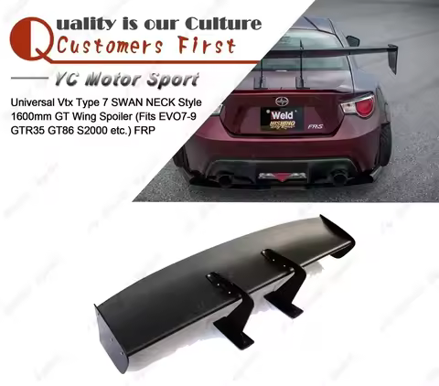 Car Accessories FRP Fiber Glass 1600mm GT Wing Fit For Universal EVO 7 8 9 GTR35 GT86 S2000 VTX Type
