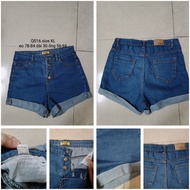 QS16 Y.N.E Women's High Waist Jean Shorts Size XL Folded Leg Si Country Selection 1 Simple Street Be