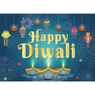 JOLLYBOOM Happy Diwali Backdrop - Happy Deepavali Decorations, Deepawali Photoshoot Props, India Festival of Lights Photography Background
