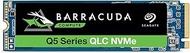 Seagate Barracuda Q5 1TB Internal SSD - M.2 NVMe PCIe Gen3 ×4, 3D QLC for Desktop or Laptop, 1-Year Rescue Services (ZP1000CV3A001), Black