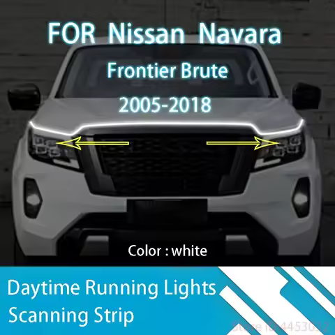 DRL Start Scan Strips Light FOR Nissan Navara Frontier 2005-2018 Car Hood Light Decorative Ambient L