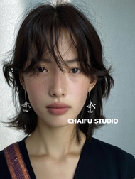 Literary Metal Begonia Flower Design Earrings Elegant Retro Three-Dimensional Long Ear Hooks