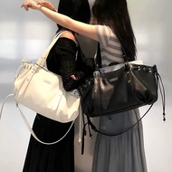 ASON Tote Bag Motorcycle Style PU Leather Shoulder Bag Shoulder Armpit Bag Female
